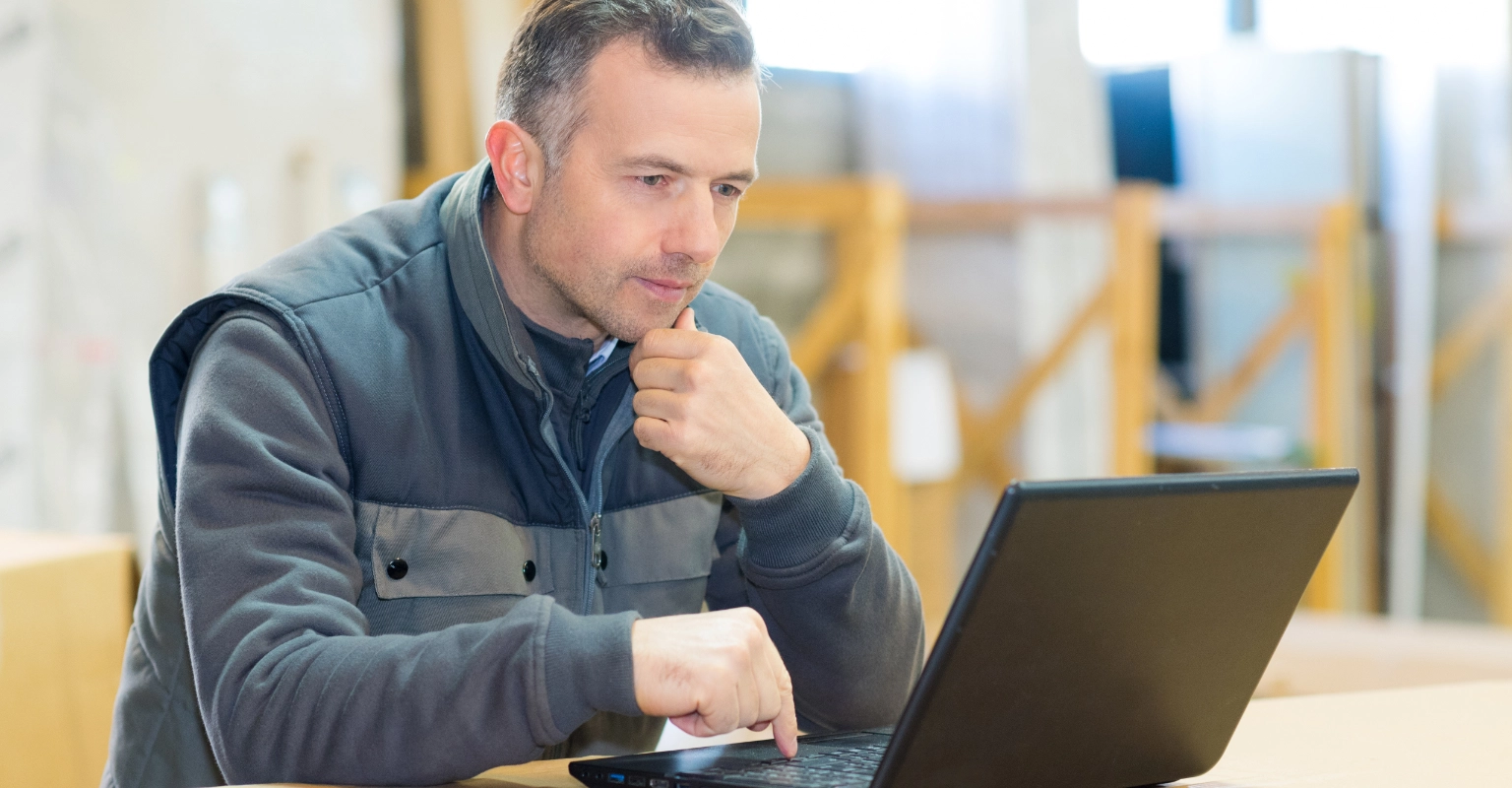 Professional working on a computer